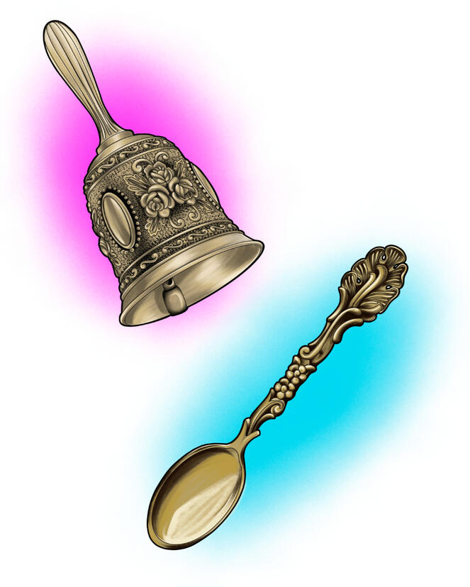 Antique Bell and Spoon